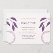 Invitation Elégante Fête des mariées florale de couleur pâle (Dos)