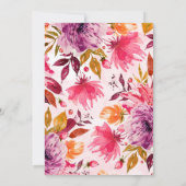 Invitation Élégante Fête des mariées florale de la chute Mage (Dos)