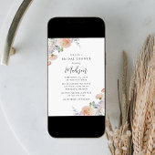 Invitation Élégante Fête des mariées florale de printemps