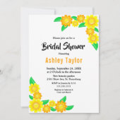 Invitation Élégante Fête des mariées florale de saumon rouge  (Devant)