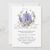 Invitation Elégante Fête des mariées florale de thé nuptial (Devant)