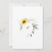 Invitation Elégante Fête des mariées florale de tournesol (Dos)
