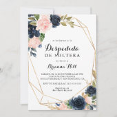 Invitation Elégante Fête des mariées Florale d'hiver (Devant)