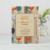 Invitation Élégante Fête des mariées florale du milieu du siè (Debout devant)