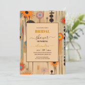 Invitation Élégante Fête des mariées florale du milieu du siè (Debout devant)