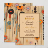 Invitation Élégante Fête des mariées florale du milieu du siè (Devant / Derrière)