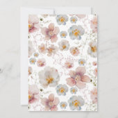 Invitation Elégante Fête des mariées florale Dusty Pink Garde (Dos)