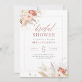 Invitation Elégante Fête des mariées florale Dusty Rose (Devant)