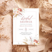 Invitation Elégante Fête des mariées florale Dusty Rose