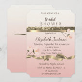 Invitation Elégante Fête des mariées Florale Élégante (Devant / Derrière)