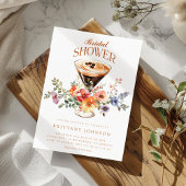 Invitation Elégante Fête des mariées Florale Espresso Martini