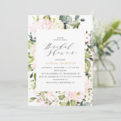 Invitation Élégante Fête des mariées florale et d'Eucalyptus (Debout devant)