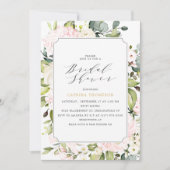 Invitation Élégante Fête des mariées florale et d'Eucalyptus (Devant)