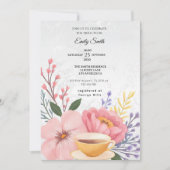 Invitation Elégante Fête des mariées florale et pastel (Devant)