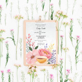 Invitation Elégante Fête des mariées florale et pastel