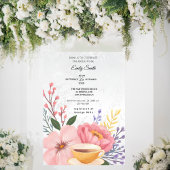 Invitation Elégante Fête des mariées florale et pastel