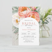 Invitation Élégante Fête des mariées florale féminine (Debout devant)