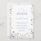 Invitation Elégante Fête des mariées Florale Fleur sauvage Bl (Devant)