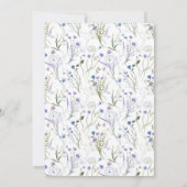 Invitation Elégante Fête des mariées Florale Fleur sauvage Bl (Dos)