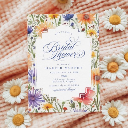 Invitation Élégante Fête des mariées florale Fleur sauvage es