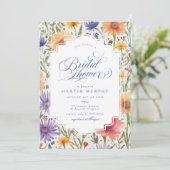 Invitation Élégante Fête des mariées florale Fleur sauvage es (Debout devant)