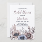 Invitation Elégante Fête des mariées florale Fleur sauvage Pa (Devant)