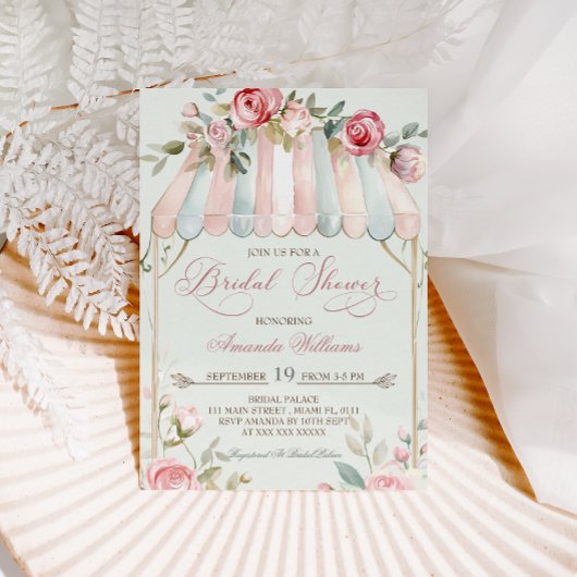 Invitation Élégante Fête des mariées Florale française