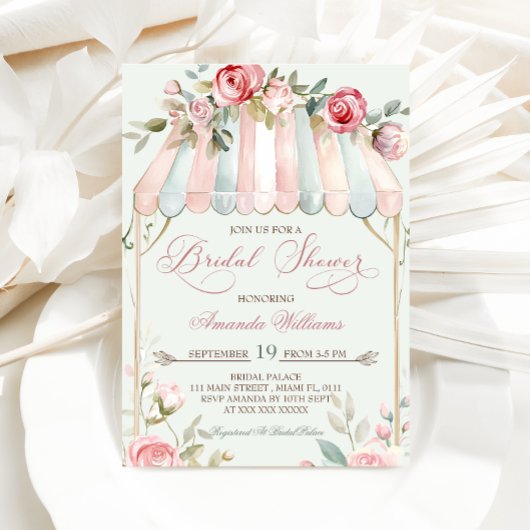 Invitation Élégante Fête des mariées Florale française