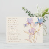 Invitation Elégante Fête des mariées florale Iris (Debout devant)