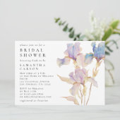 Invitation Elégante Fête des mariées florale Iris (Debout devant)