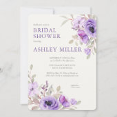 Invitation Elégante Fête des mariées florale Lavande (Devant)