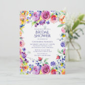 Invitation Elégante Fête des mariées Florale Moderne (Debout devant)