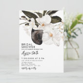 Invitation Elégante Fête des mariées florale moderne florale  (Debout devant)