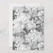 Invitation Elégante Fête des mariées florale noire et blanche (Dos)