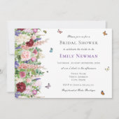 Invitation Élégante Fête des mariées florale papillon (Devant)