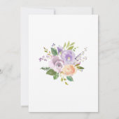 Invitation Élégante Fête des mariées Florale pourpre Dusty (Dos)