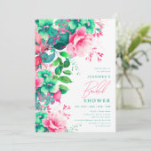 Invitation Élégante Fête des mariées florale printemps été (Debout devant)