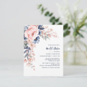 Invitation Élégante Fête des mariées florale rose (Debout devant)