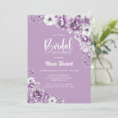 Invitation Élégante Fête des mariées florale rose (Debout devant)