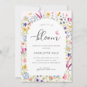 Invitation Élégante Fête des mariées florale rose (Devant)