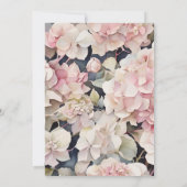 Invitation Elégante Fête des mariées florale rose aquarelle (Dos)