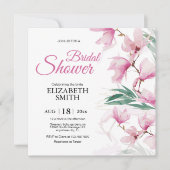 Invitation Élégante Fête des mariées Florale Rose de verdure  (Devant)