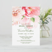 Invitation Élégante Fête des mariées florale rose pâle (Debout devant)