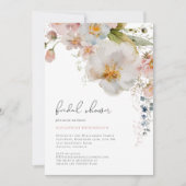 Invitation Élégante Fête des mariées florale rose pâle (Devant)
