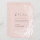 Invitation Élégante Fête des mariées florale rose pâle (Devant / Derrière)