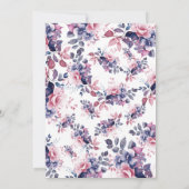 Invitation Élégante Fête des mariées florale rose pourpre ros (Dos)