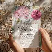 Invitation Élégante Fête des mariées florale rose romantique