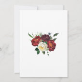 Invitation Elégante Fête des mariées Florale Rouge Blanc (Dos)