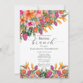 Invitation Élégante Fête des mariées florale tropicale rose-o (Devant)