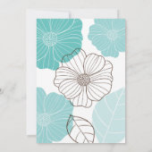 Invitation Élégante Fête des mariées florale verte turquoise  (Dos)